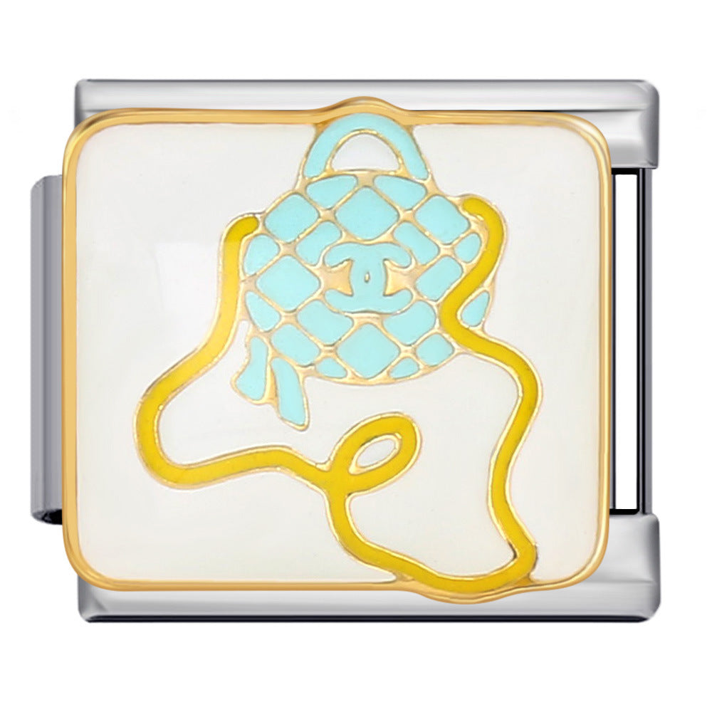 Exquisite Bag Series Italian Module Bracelet Color Welding Pattern DIY Personalized Bracelet Valentine's Day Gift Exquisite Bag Series Italian Module Bracelet Color Welding Pattern DIY Personalized Bracelet Valentine's Day Gift