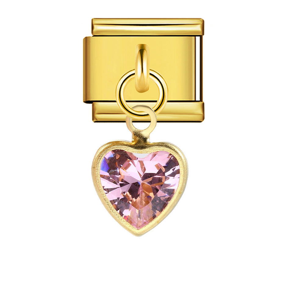 New Gold Bottom Love Pendant Italian Module Bracelet Stainless Steel Welding DIY Elastic Strap Chain Wholesale New Gold Bottom Love Pendant Italian Module Bracelet Stainless Steel Welding DIY Elastic Strap Chain Wholesale