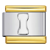 Fashion Gold Cover Silver Concave English Letter Bracelet Titanium Steel Non Dripping Oil DIY Italian Module Bracelet Wholesale Fashion Gold Cover Silver Concave English Letter Bracelet Titanium Steel Non Dripping Oil DIY Italian Module Bracelet Wholesale