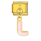 Gold Background, Colorful Oil Dripping Letters, Italian Module Bracelet, Titanium Steel Welded Hook, Fashionable and Simple Wristband Accessory Gold Background, Colorful Oil Dripping Letters, Italian Module Bracelet, Titanium Steel Welded Hook, Fashionable and Simple Wristband Accessory