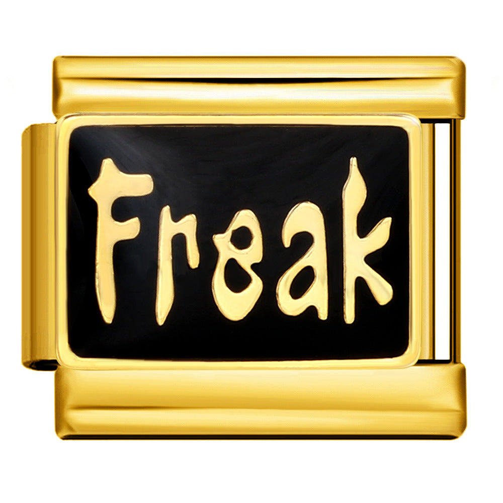 Italian Charm Fashion Stainless Steel Bracelet Gold Silver Welded Drip Oil DIY Modular Jewelry Wholesale Italian Charm Fashion Stainless Steel Bracelet Gold Silver Welded Drip Oil DIY Modular Jewelry Wholesale