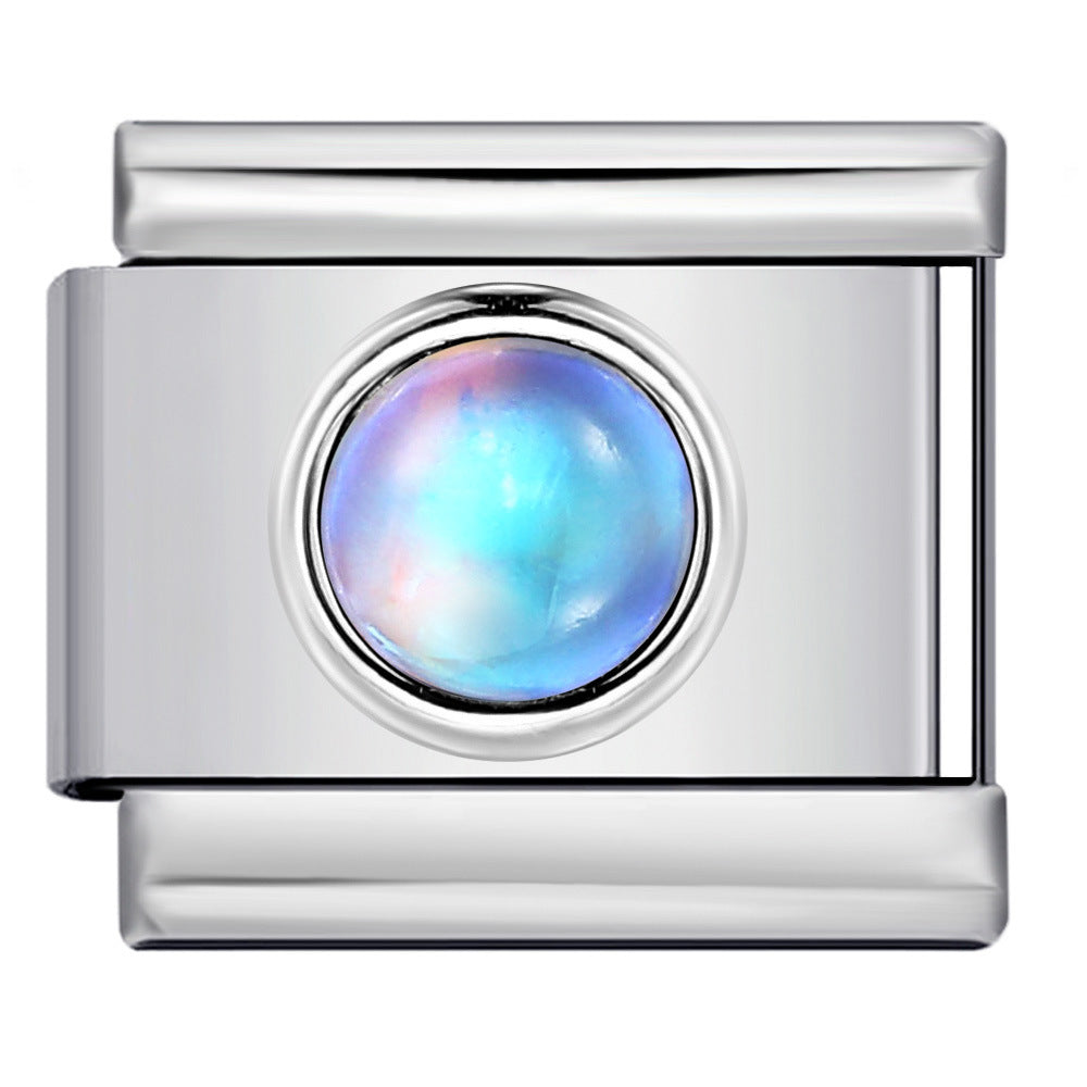 New Circle Colored Stone Italian Module Bracelet Stainless Steel Welding DIY Simple Fashion Bracelet Strap Chain New Circle Colored Stone Italian Module Bracelet Stainless Steel Welding DIY Simple Fashion Bracelet Strap Chain