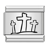 Titanium Steel Laser Engraved Cross Italian Module Bracelet DIY Watch Strap Chain Italian Charms Titanium Steel Laser Engraved Cross Italian Module Bracelet DIY Watch Strap Chain Italian Charms