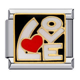 Romantic Valentine's Day Sweet Series Italian Module Bracelet Titanium Steel Welding Drip Oil Pattern DIY Bracelet Romantic Valentine's Day Sweet Series Italian Module Bracelet Titanium Steel Welding Drip Oil Pattern DIY Bracelet