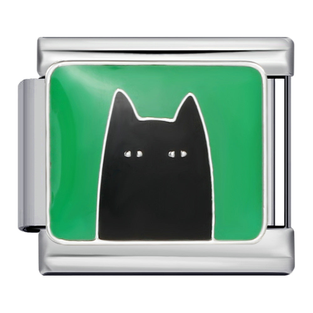 Green Titanium Steel Welded Gold-plated Drip Oil Bracelet Cartoon DIY Italian Module Bracelet Accessories Wholesale Green Titanium Steel Welded Gold-plated Drip Oil Bracelet Cartoon DIY Italian Module Bracelet Accessories Wholesale