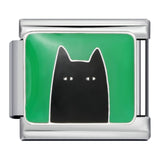 Green Titanium Steel Welded Gold-plated Drip Oil Bracelet Cartoon DIY Italian Module Bracelet Accessories Wholesale Green Titanium Steel Welded Gold-plated Drip Oil Bracelet Cartoon DIY Italian Module Bracelet Accessories Wholesale