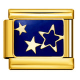 Gold Bottom Star Moon Blue Italian Module Bracelet DIY Jewelry Creative Accessories Detachable Titanium Steel Strap Chain Gold Bottom Star Moon Blue Italian Module Bracelet DIY Jewelry Creative Accessories Detachable Titanium Steel Strap Chain