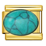 New Diamond Inlaid Stainless Steel Italian Module Bracelet Welding Large Elliptical Colored Stone DIY Elastic Bracelet Accessories New Diamond Inlaid Stainless Steel Italian Module Bracelet Welding Large Elliptical Colored Stone DIY Elastic Bracelet Accessories