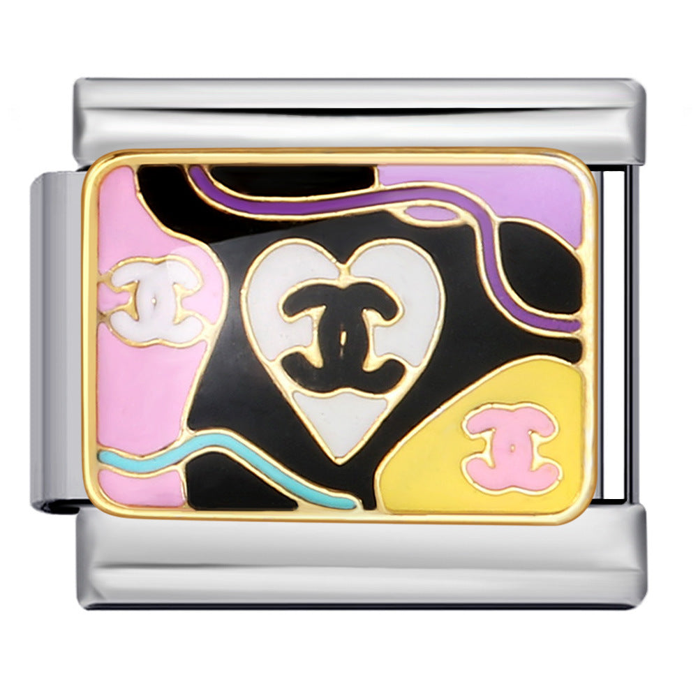 New DIY Italian Modular Bracelet Titanium Steel Gold Plated Welded Pattern Strap Chain Fashion Link Bracelet New DIY Italian Modular Bracelet Titanium Steel Gold Plated Welded Pattern Strap Chain Fashion Link Bracelet