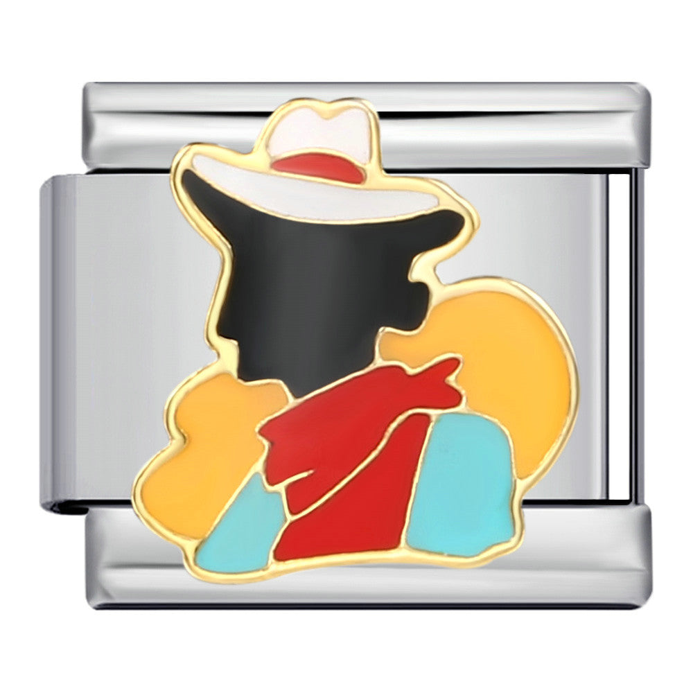 American Cultural Elements Italian Modular Bracelet Titanium Steel Welded Drip Oil Bracelet American Cultural Elements Italian Modular Bracelet Titanium Steel Welded Drip Oil Bracelet