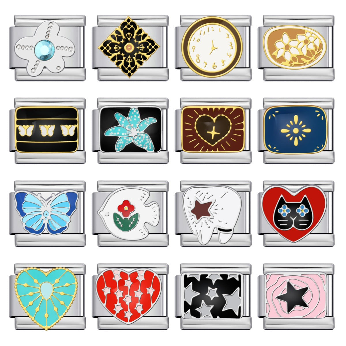 New Middle Ancient Style Series Italian Module Bracelet Titanium Steel Gold Plated Drip Oil Welding DIY Elastic Strap Chain New Middle Ancient Style Series Italian Module Bracelet Titanium Steel Gold Plated Drip Oil Welding DIY Elastic Strap Chain