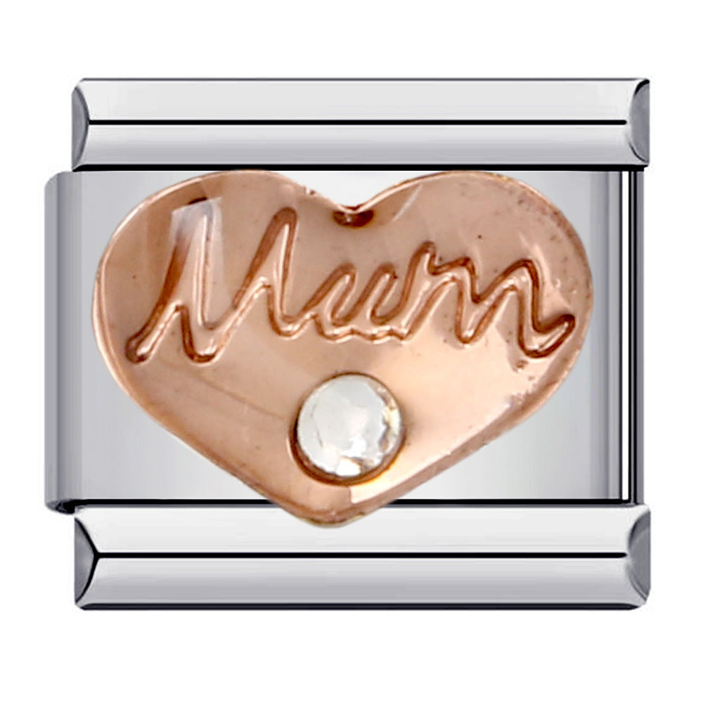 New Titanium Steel Welding Drip Oil Cartoon DIY Italian Module Bracelet Italian Charm Bracelet New Titanium Steel Welding Drip Oil Cartoon DIY Italian Module Bracelet Italian Charm Bracelet