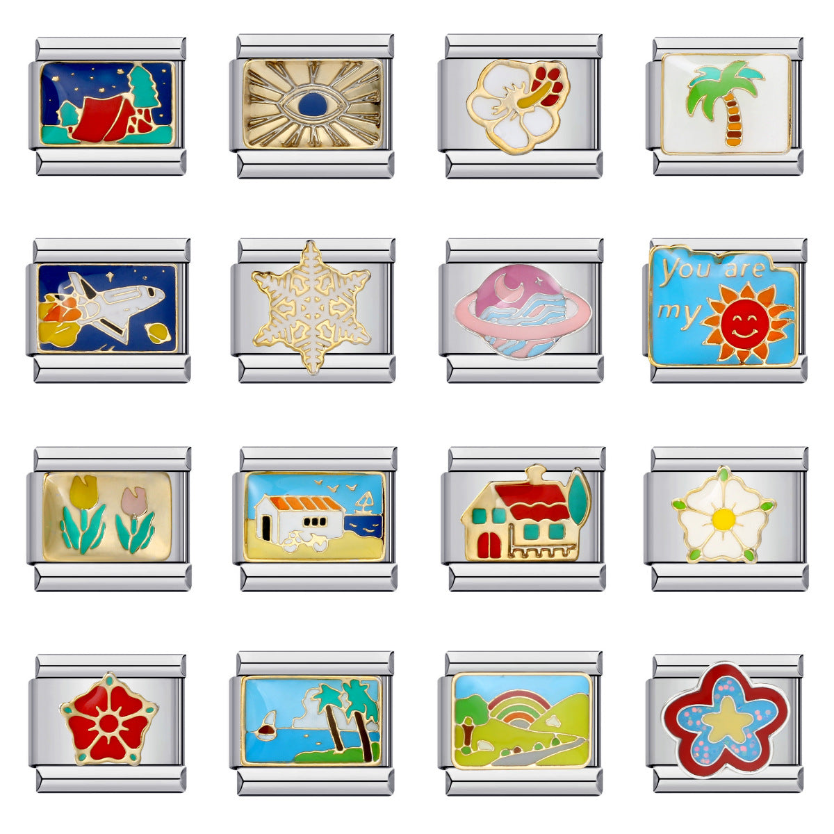 Italian Modular Bracelet Handmade Titanium Steel Welded Drip Oil Fashion DIY Jewelry Italian Modular Bracelet Handmade Titanium Steel Welded Drip Oil Fashion DIY Jewelry