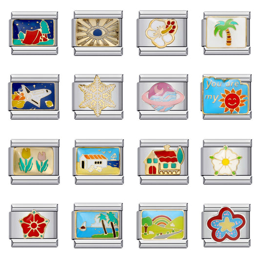 Italian Modular Bracelet Handmade Titanium Steel Welded Drip Oil Fashion DIY Jewelry