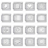 Concave Silver Titanium Steel Stamping Pattern DIY Italian Module Bracelet Italian Charm Bracelet Concave Silver Titanium Steel Stamping Pattern DIY Italian Module Bracelet Italian Charm Bracelet