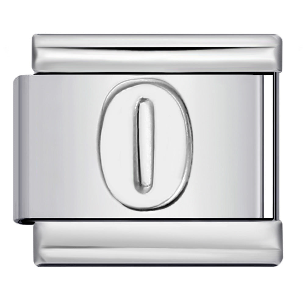 New titanium steel concave convex Arabic numerals DIY Italian module bracelet Italian Module New titanium steel concave convex Arabic numerals DIY Italian module bracelet Italian Module