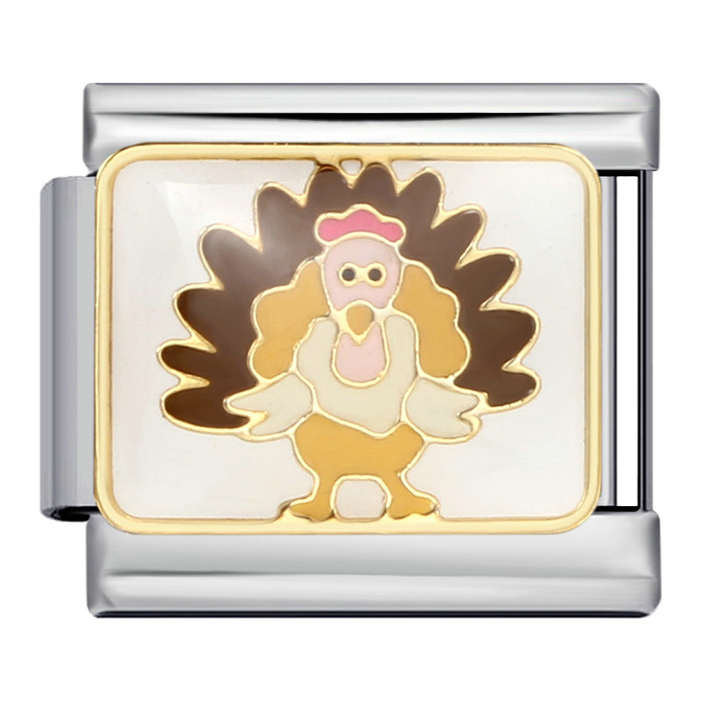 New Thanksgiving Series DIY Bracelet Stainless Steel Italian Module Bracelet Titanium Steel Welded Drip Oil Strap Chain New Thanksgiving Series DIY Bracelet Stainless Steel Italian Module Bracelet Titanium Steel Welded Drip Oil Strap Chain