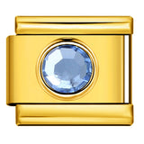 Gold Colored Heart-shaped Circle Diamond Italian Module Bracelet DIY Titanium Steel Welded Elastic Watch Chain Accessory Gold Colored Heart-shaped Circle Diamond Italian Module Bracelet DIY Titanium Steel Welded Elastic Watch Chain Accessory