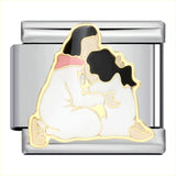 Christmas Series Italian Module Bracelet DIY Stainless Steel Welding Drip Oil Pattern Elastic Splicing Strap Chain Christmas Series Italian Module Bracelet DIY Stainless Steel Welding Drip Oil Pattern Elastic Splicing Strap Chain