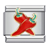 Summer Colorful Vegetable and Fruit Series Italian Module Bracelet Titanium Steel Welding Drip Oil DIY Personalized Splicing Bracelet Summer Colorful Vegetable and Fruit Series Italian Module Bracelet Titanium Steel Welding Drip Oil DIY Personalized Splicing Bracelet