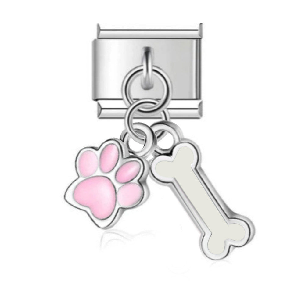 New Hook-style Colorful Drip Oil Claw Series Titanium Steel Italian Module Bracelet, DIY Elastic Splice Bracelet New Hook-style Colorful Drip Oil Claw Series Titanium Steel Italian Module Bracelet, DIY Elastic Splice Bracelet