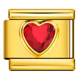 Gold Colored Heart-shaped Circle Diamond Italian Module Bracelet DIY Titanium Steel Welded Elastic Watch Chain Accessory Gold Colored Heart-shaped Circle Diamond Italian Module Bracelet DIY Titanium Steel Welded Elastic Watch Chain Accessory