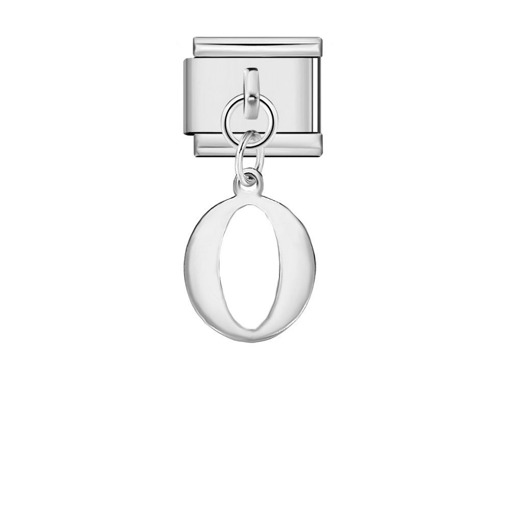 Silver Simplified Letter Italian Module Bracelet Titanium Steel Handmade DIY Hook Elastic Splicing Bracelet Accessories Silver Simplified Letter Italian Module Bracelet Titanium Steel Handmade DIY Hook Elastic Splicing Bracelet Accessories