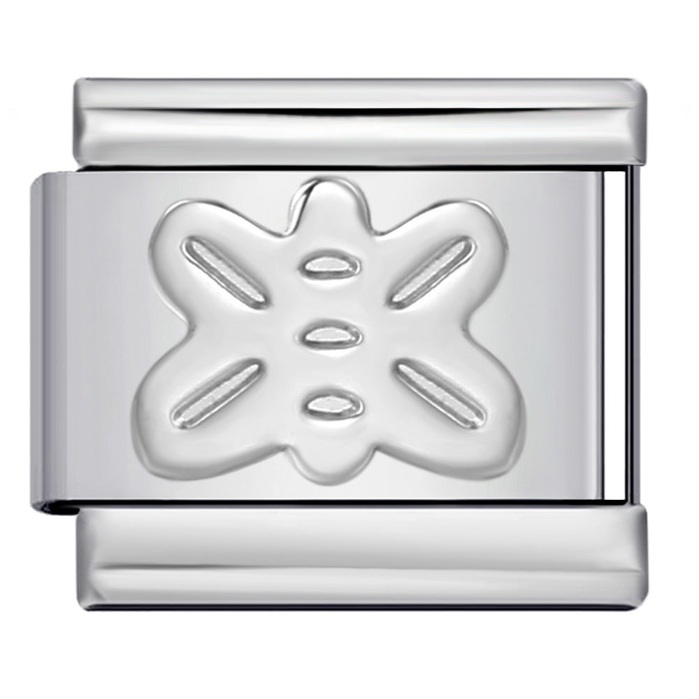 Titanium Steel Convex Silver Stamped DIY Italian Charm Bracelet with Unique Patterns Titanium Steel Convex Silver Stamped DIY Italian Charm Bracelet with Unique Patterns