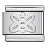 Titanium Steel Convex Silver Stamped DIY Italian Charm Bracelet with Unique Patterns Titanium Steel Convex Silver Stamped DIY Italian Charm Bracelet with Unique Patterns