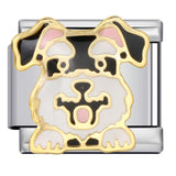 Cute Husky Corgi Shepherd Dog Pet Dog Series Titanium Steel Welded Gold Plated Oil Dripping Italian Module Bracelet Cute Husky Corgi Shepherd Dog Pet Dog Series Titanium Steel Welded Gold Plated Oil Dripping Italian Module Bracelet