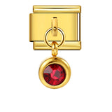 Colorful Birthstone Gold and Silver Base Circular Pendant, Italian Module Bracelet, Titanium Steel Hook, Fashionable and Versatile Bracelet Colorful Birthstone Gold and Silver Base Circular Pendant, Italian Module Bracelet, Titanium Steel Hook, Fashionable and Versatile Bracelet