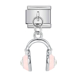 Silver Bottom Cute Pendant Italian Module Bracelet Hook DIY Titanium Steel Micro Inlaid Zircon Elastic Splicing Strap Chain Silver Bottom Cute Pendant Italian Module Bracelet Hook DIY Titanium Steel Micro Inlaid Zircon Elastic Splicing Strap Chain