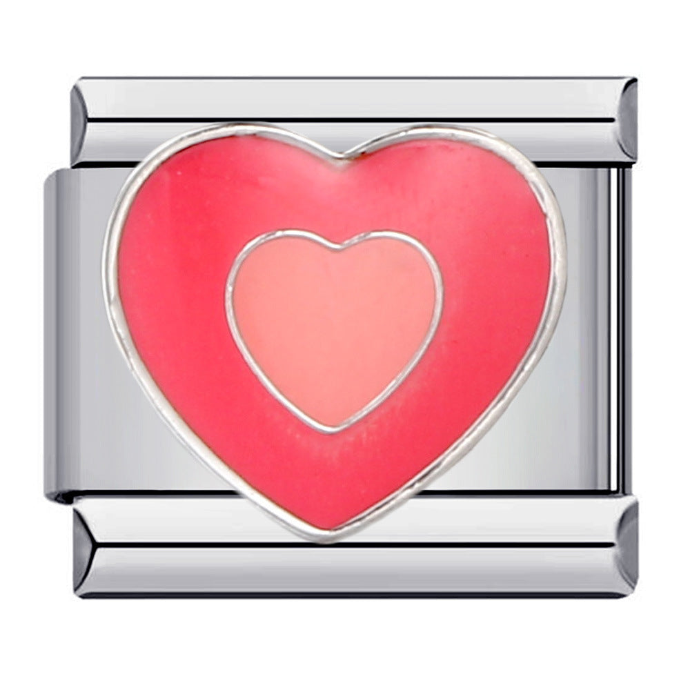 New Titanium Steel Welding Drip Oil Cartoon DIY Italian Module Bracelet Italian Charm Bracelet New Titanium Steel Welding Drip Oil Cartoon DIY Italian Module Bracelet Italian Charm Bracelet