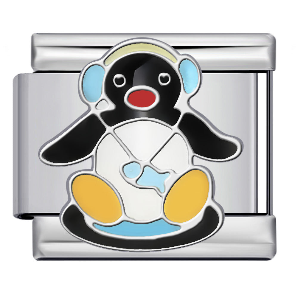 New Cartoon Animation Gold-plated Oil Drop DIY Italian Module Bracelet with Personalized Welding Pattern Stainless Steel Bracelet New Cartoon Animation Gold-plated Oil Drop DIY Italian Module Bracelet with Personalized Welding Pattern Stainless Steel Bracelet