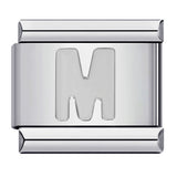 New Titanium Steel Silver Concave Surface 26 English Letters Italian Module Bracelet DIY Strap Chain Accessories Wholesale New Titanium Steel Silver Concave Surface 26 English Letters Italian Module Bracelet DIY Strap Chain Accessories Wholesale