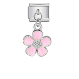 Italian Charm Module Bracelet Single Flower Handmade Pendant Titanium Steel Strap Chain Italian Charm Module Bracelet Single Flower Handmade Pendant Titanium Steel Strap Chain