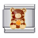 Classic Cute Bear Italian Module Bracelet Stainless Steel Welding Pattern DIY Elastic Splicing Bracelet Classic Cute Bear Italian Module Bracelet Stainless Steel Welding Pattern DIY Elastic Splicing Bracelet