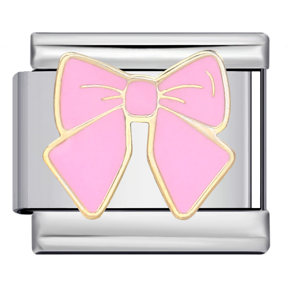 Hot Sale Personalized Titanium Steel Gold-plated Drip Oil Bracelet, DIY Italian Modular Bracelet, Little Girl's Gift. Hot Sale Personalized Titanium Steel Gold-plated Drip Oil Bracelet, DIY Italian Modular Bracelet, Little Girl's Gift.