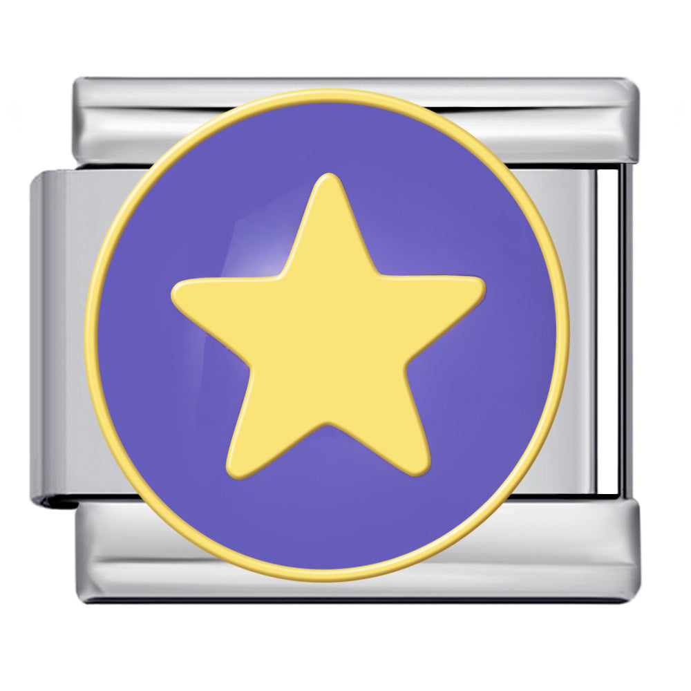 Stainless Steel Welding Drip Oil DIY Bracelet Italian Module Bracelet Round Starry Sky Pattern Elastic Bracelet Stainless Steel Welding Drip Oil DIY Bracelet Italian Module Bracelet Round Starry Sky Pattern Elastic Bracelet