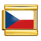 Gold Base World Flag Photo Resin Italian Charm Bracelet DIY Stainless Steel Stretch Watch Band Wristband Gold Base World Flag Photo Resin Italian Charm Bracelet DIY Stainless Steel Stretch Watch Band Wristband