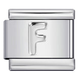 Italian Stainless Steel Silver Raised 26 Letter DIY Module Bracelet with Free Splicing Elastic Watch Strap Italian Stainless Steel Silver Raised 26 Letter DIY Module Bracelet with Free Splicing Elastic Watch Strap