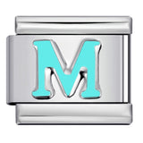 New Titanium Steel Sky Blue English Letter Series DIY Elastic Bracelet Accessories Italian Module Bracelet Alphebat New Titanium Steel Sky Blue English Letter Series DIY Elastic Bracelet Accessories Italian Module Bracelet Alphebat