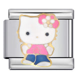 Wholesale DIY Titanium Steel Welded Enamel Drop Charms Italian Link Bracelet Straps with Cute Cartoon Patterns Wholesale DIY Titanium Steel Welded Enamel Drop Charms Italian Link Bracelet Straps with Cute Cartoon Patterns