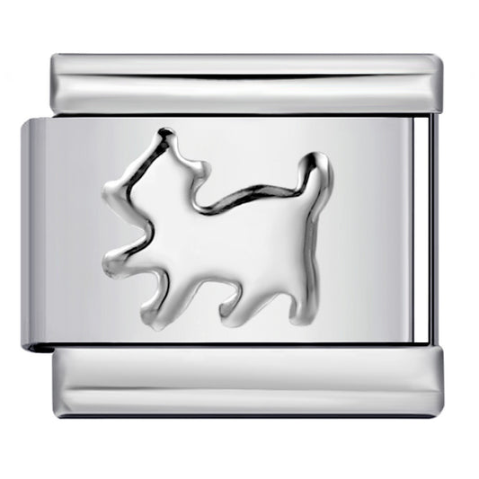 Titanium Steel Convex Silver Stamped DIY Italian Charm Bracelet with Unique Patterns