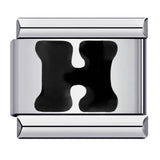 New Titanium Steel Black Alphabet DIY Italian Charm Bracelet Custom Name Link Chain New Titanium Steel Black Alphabet DIY Italian Charm Bracelet Custom Name Link Chain