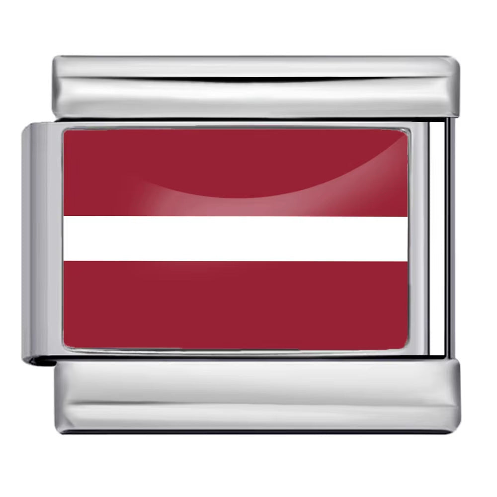 Hot Selling New World Flag Photo Dropper Series Titanium Steel DIY Italian Module Bracelet Accessories Wholesale Hot Selling New World Flag Photo Dropper Series Titanium Steel DIY Italian Module Bracelet Accessories Wholesale