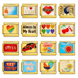 Italian Module Bracelet DIY Titanium Steel All Gold Welding Drip Oil Pattern Elastic Splicing Bracelet Accessory Italian Module Bracelet DIY Titanium Steel All Gold Welding Drip Oil Pattern Elastic Splicing Bracelet Accessory