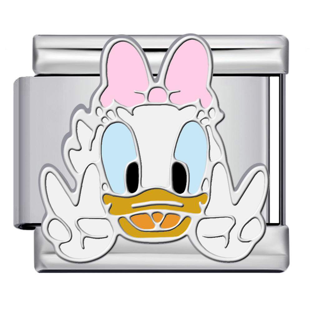 Italian Modular Bracelet Cartoon Character Series Stainless Steel Gold Plated DIY Elastic Link Bracelet Italian Modular Bracelet Cartoon Character Series Stainless Steel Gold Plated DIY Elastic Link Bracelet