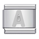 New Titanium Steel Silver Concave Surface 26 English Letters Italian Module Bracelet DIY Strap Chain Accessories Wholesale New Titanium Steel Silver Concave Surface 26 English Letters Italian Module Bracelet DIY Strap Chain Accessories Wholesale