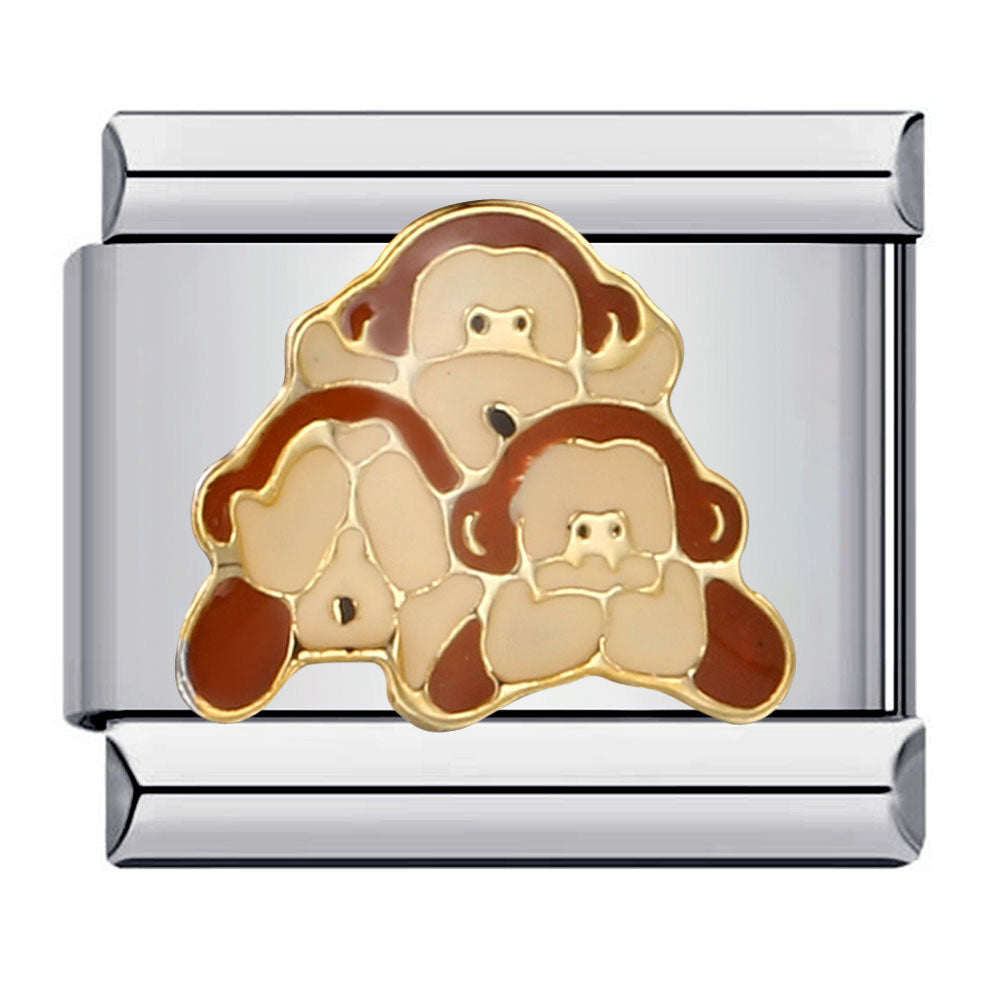 Cute Animal Titanium Steel Gold Plated Italian Charm Bracelet Customizable DIY Jewelry for Women Cute Animal Titanium Steel Gold Plated Italian Charm Bracelet Customizable DIY Jewelry for Women